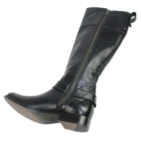 Frye Melissa Tall Black Leather Harness Equestrian Riding Boot, Size 7.5 - Picture 4 of 11
